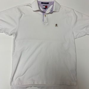 Tommy Hilfiger White Polo Purple Collar Accent